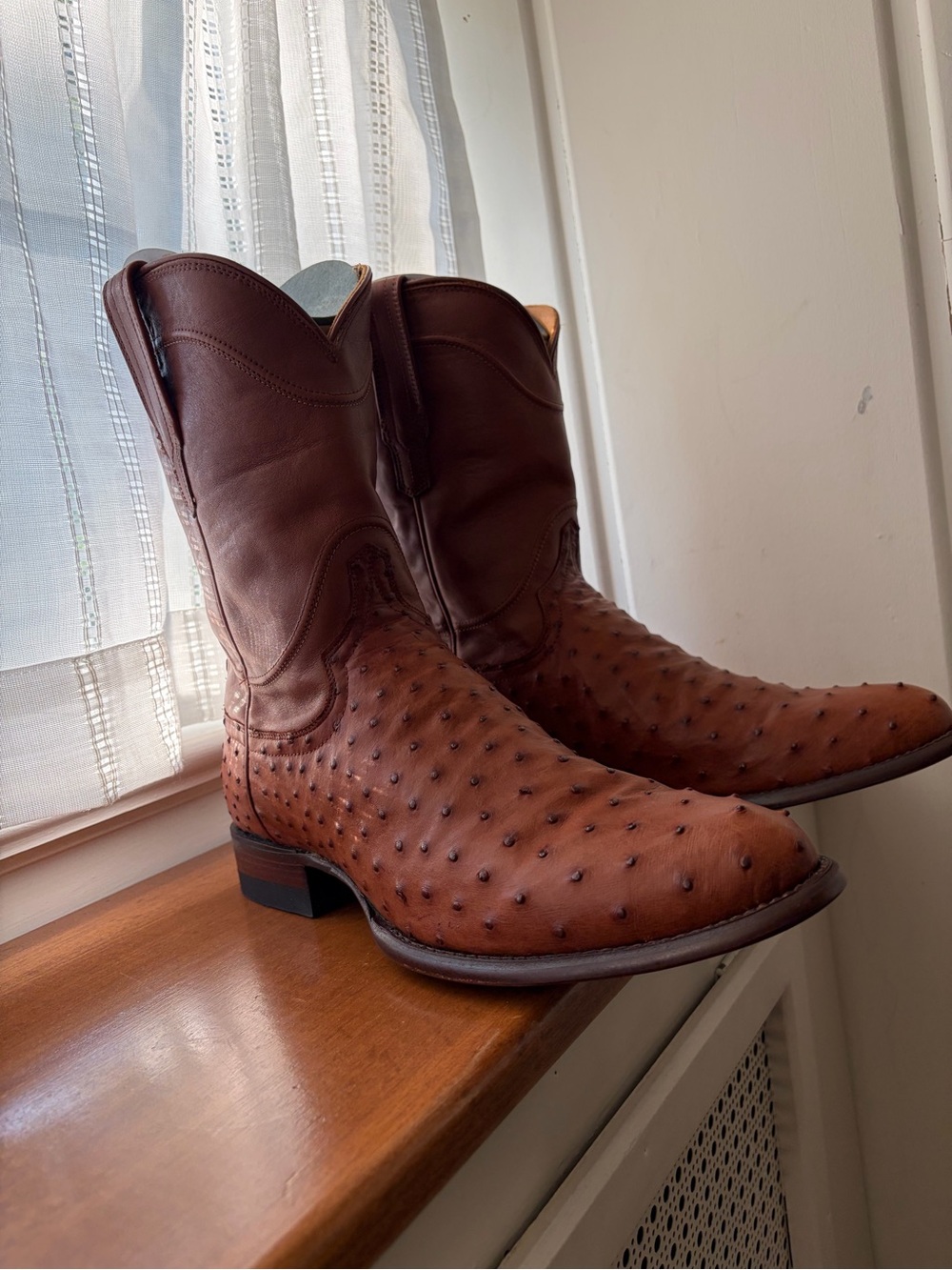 Tecovas Ostrich Cowboy Boots - Like New With Box